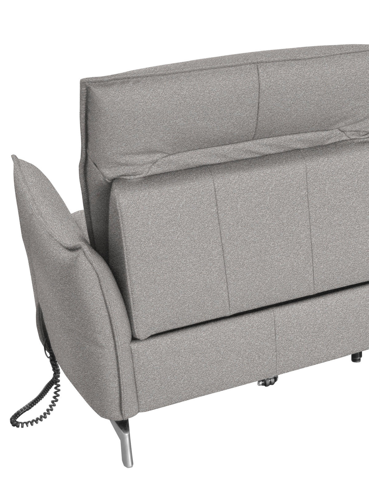 2,5-SITZER in Chenille Grau, Weiss  - Weiss/Grau, Modern, Textil/Metall (185/89/109cm) - Livetastic