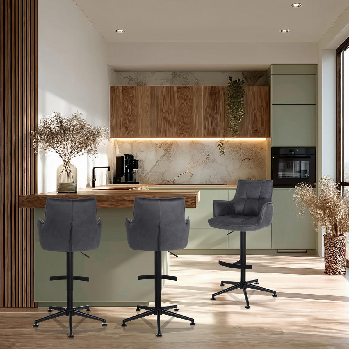 BARPALL i antracit  - svart/antracit, Modern, metall/textil (55/93/56cm) - MID.YOU