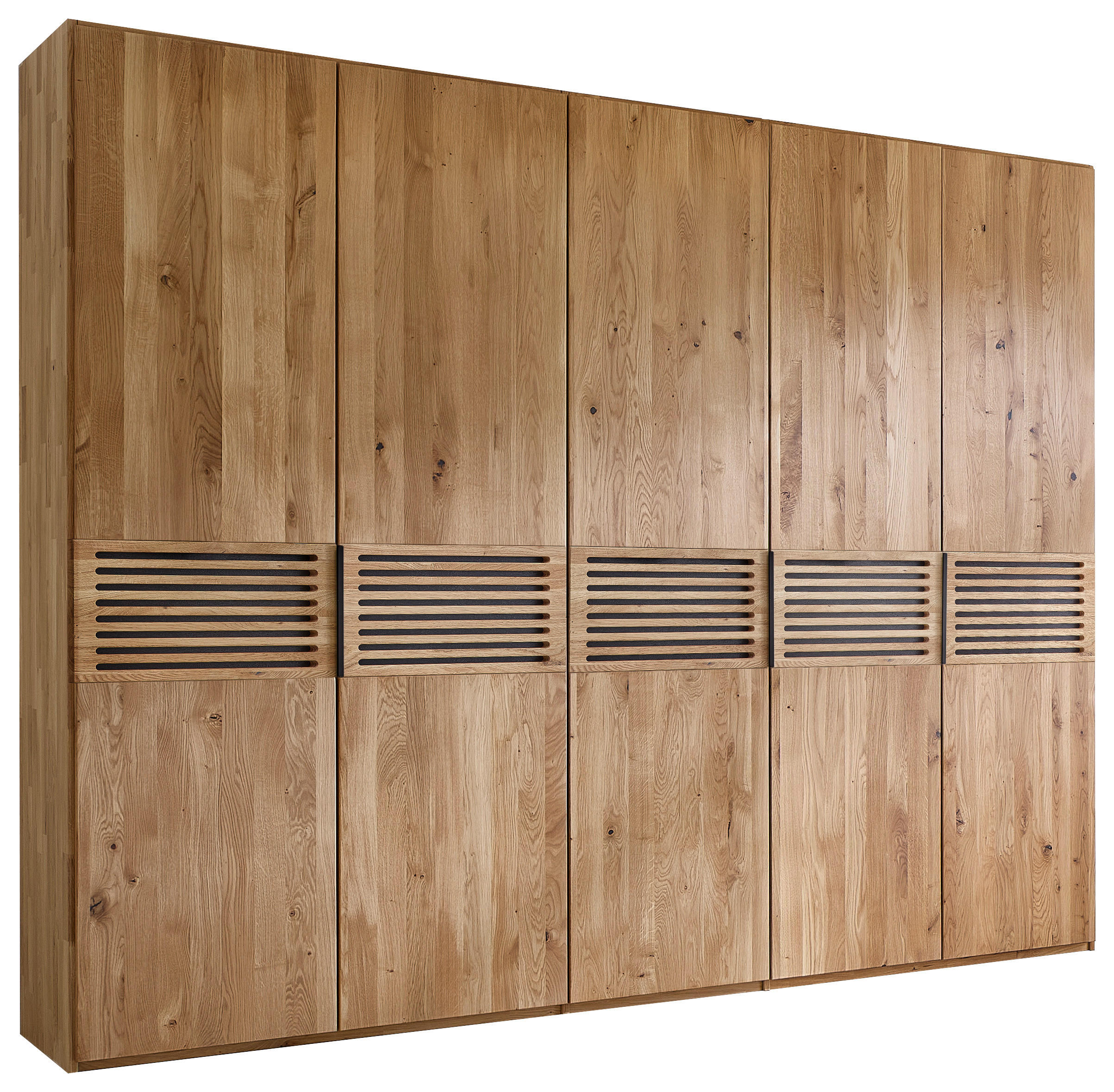 DREHTÜRENSCHRANK Eichefarben  - Eichefarben/Schwarz, Modern, Holz/Metall (252/223/62cm) - Livetastic