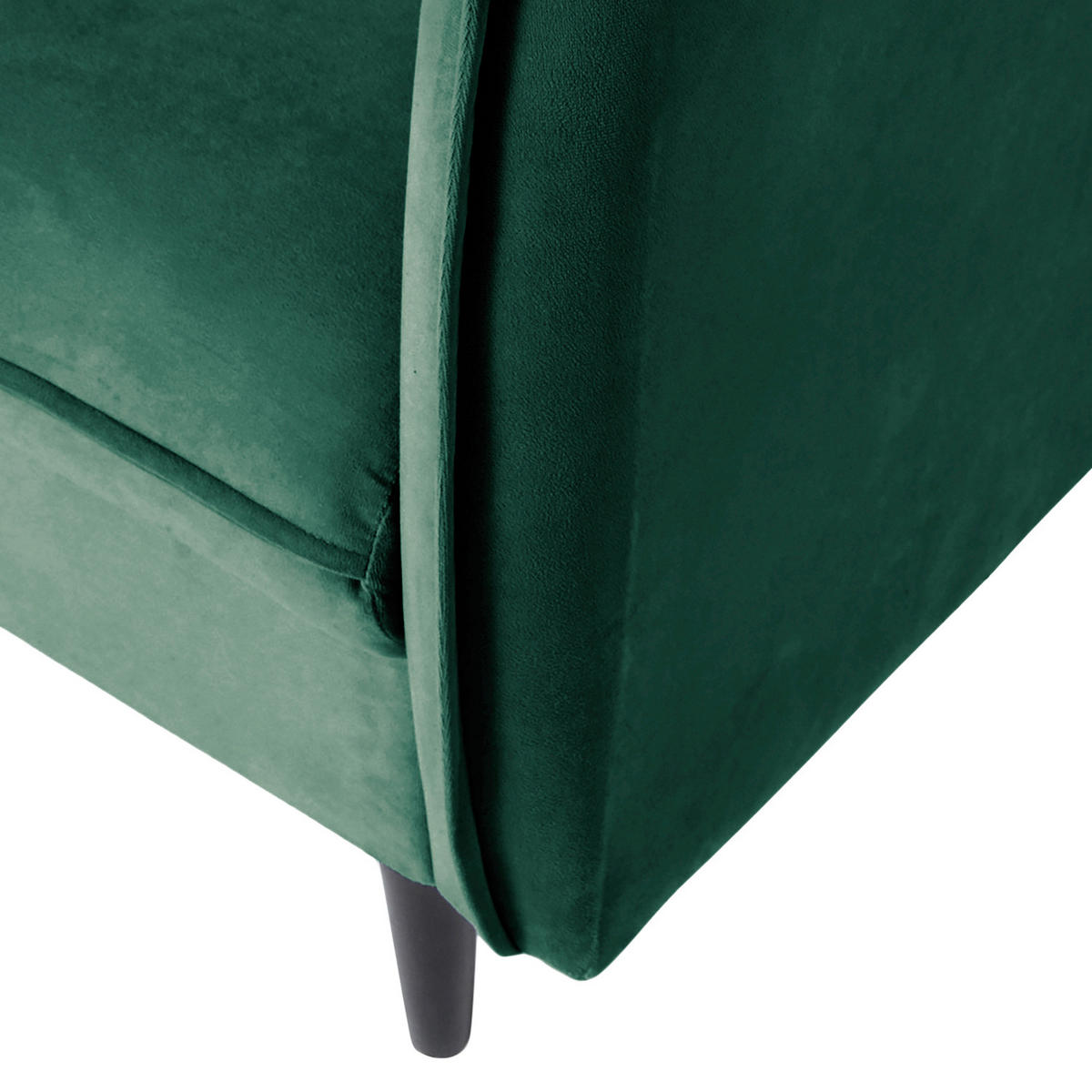 3-SITZER-SOFA JULI Samt Grün  - Schwarz/Grün, Design, Holz/Textil (203/86/100cm) - P & B