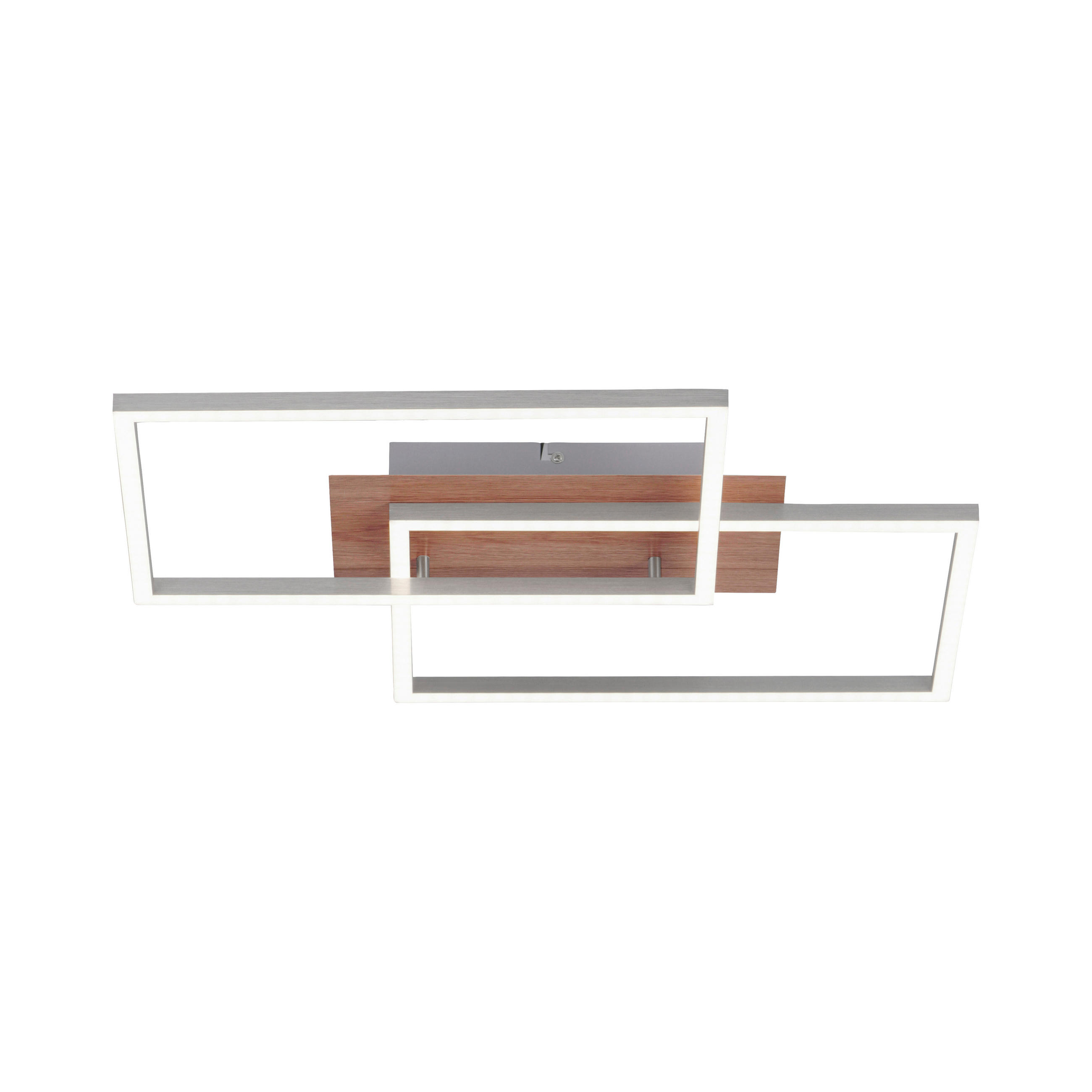LED-DECKENLEUCHTE Iven 50,4/42/7 cm   - Eichefarben/Nickelfarben, Natur, Kunststoff/Metall (50,4/42/7cm)