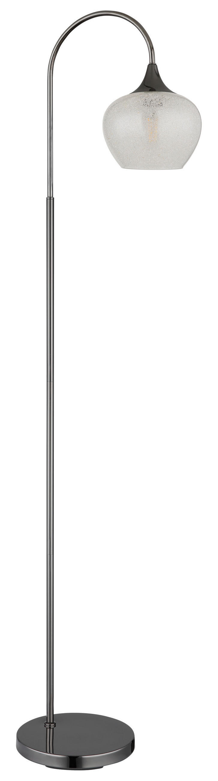 STEHLEUCHTE - Klar/Schwarz, Konventionell, Glas/Metall (39/25/150cm) - Globo