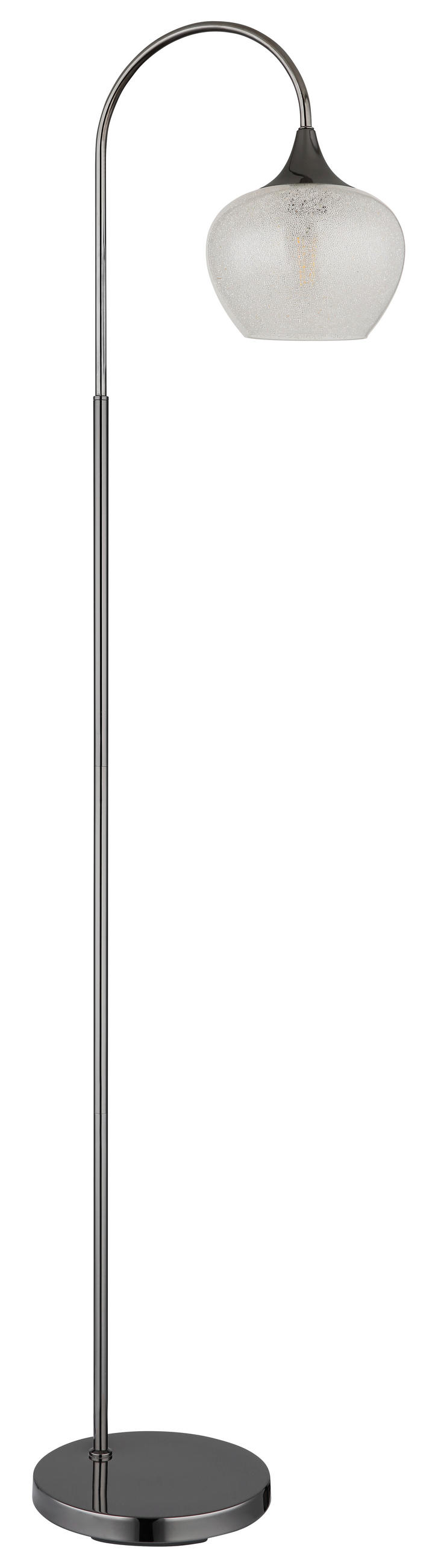 STEHLEUCHTE 39/25/150 cm    - Klar/Schwarz, KONVENTIONELL, Glas/Metall (39/25/150cm) - Globo