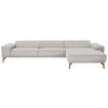 ECKSOFA in Flachgewebe Ecru  - Wildeiche/Ecru, Design, Holz/Textil (334/193cm) - Niels Andersson