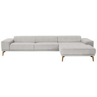 ECKSOFA in Flachgewebe Ecru  - Wildeiche/Ecru, Design, Holz/Textil (334/193cm) - Niels Andersson