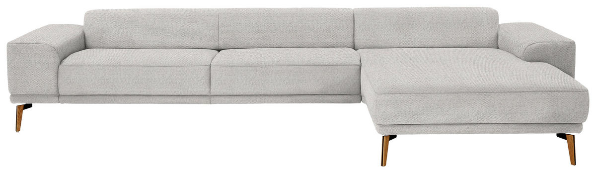 ECKSOFA in Flachgewebe Ecru  - Wildeiche/Ecru, Design, Holz/Textil (334/193cm) - Niels Andersson