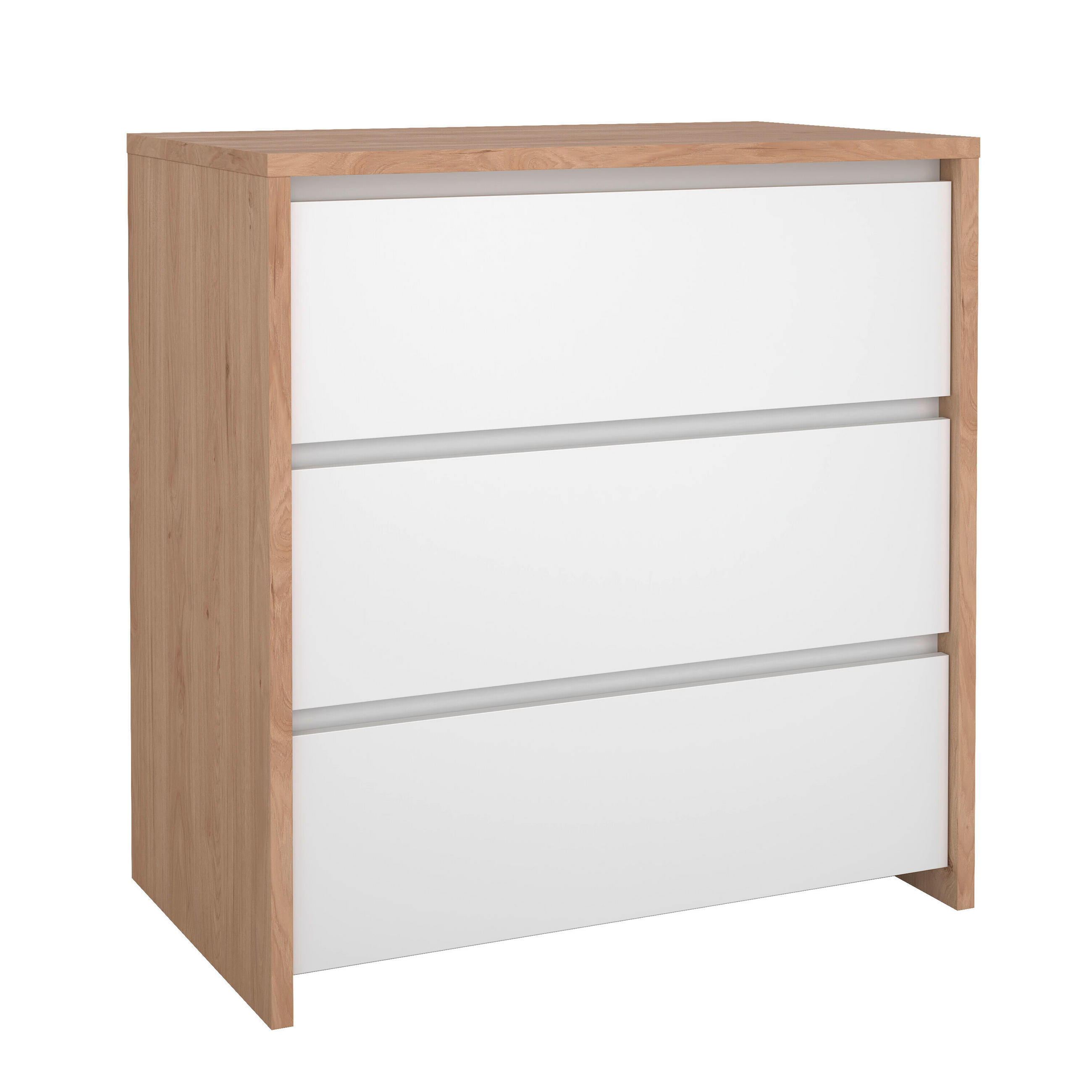 KOMMODE 80/84/48 cm  in Weiß, Eichefarben  - Eichefarben/Weiß, KONVENTIONELL, Holzwerkstoff (80/84/48cm) - Boxxx