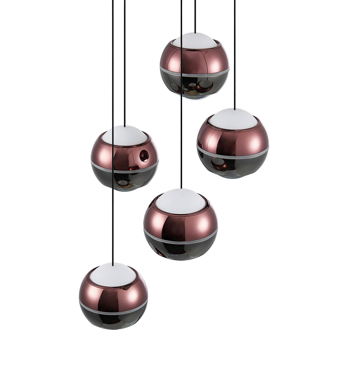 LED-HÄNGELEUCHTE Easy 31/150 cm   - Schwarz/Kupferfarben, Design, Glas/Kunststoff (31/150cm) - Dieter Knoll
