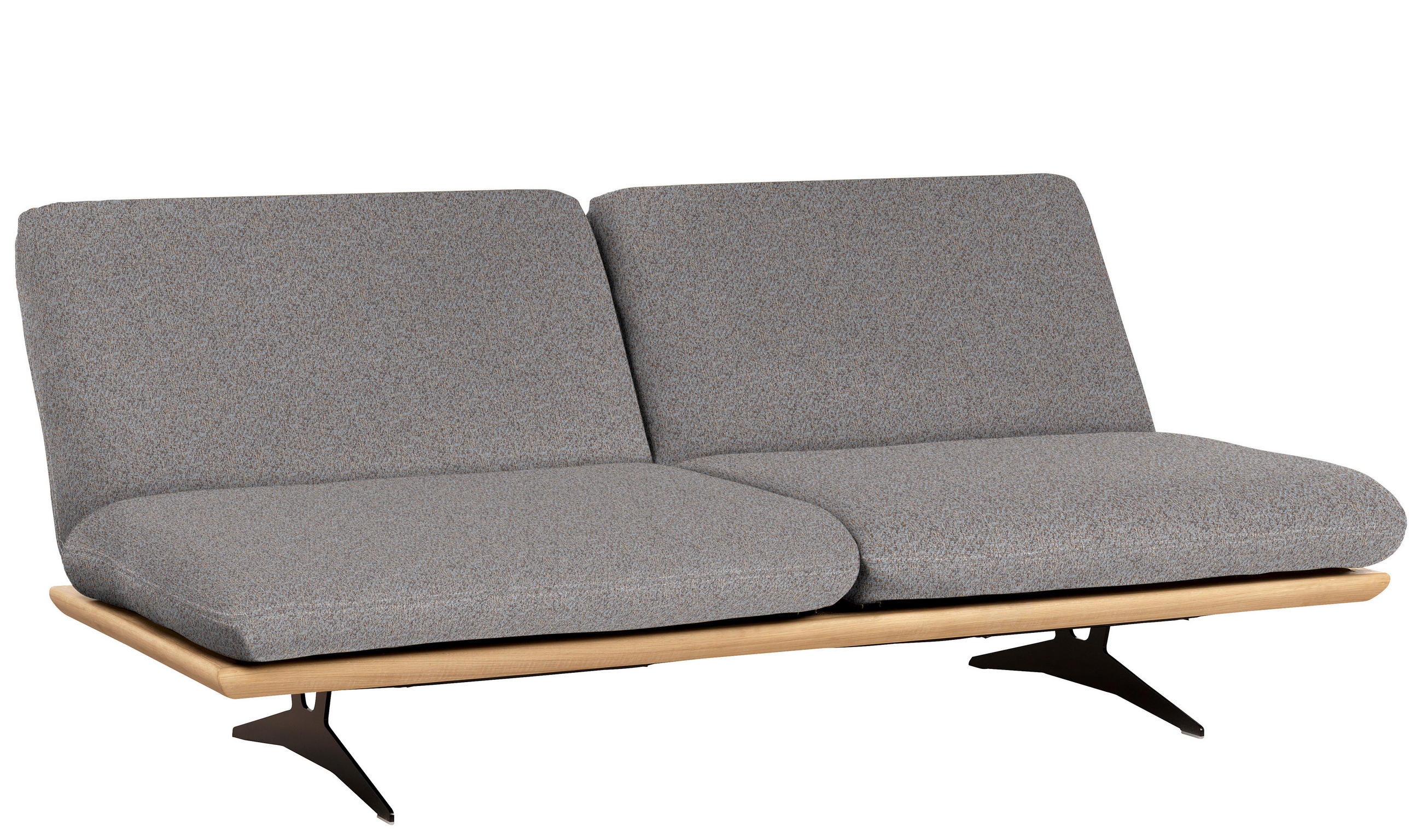 SCHLAFSOFA Webstoff Blau, Braun  - Blau/Beige, Design, Holz/Textil (204/92/90cm) - Dieter Knoll
