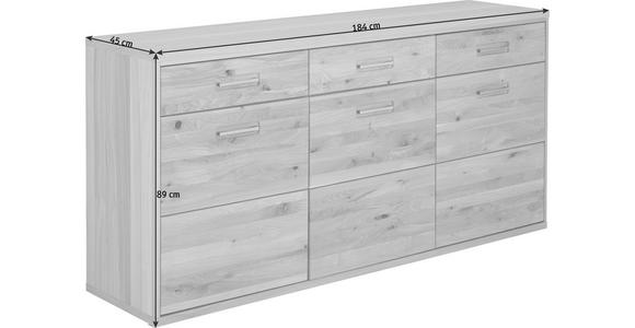 SIDEBOARD Eiche massiv geölt Eichefarben - Eichefarben, KONVENTIONELL, Holz/Metall (184/89/45cm) - Cantus