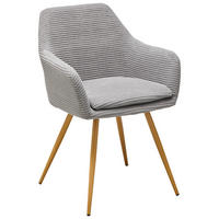 ŽIDLE S PODRUČKAMI, železo, manšestr, šedá - šedá/přírodní barvy, Lifestyle, kov/textil (57/83/62cm) - MID.YOU