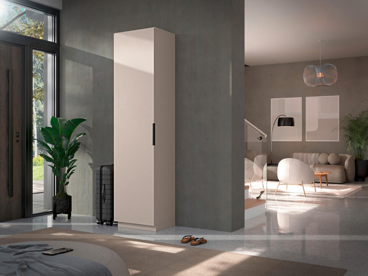 GARDEROBENSCHRANK  in 50/205/40 cm  - Kaschmir/Schwarz, Design, Holzwerkstoff/Kunststoff (50/205/40cm) - Carryhome