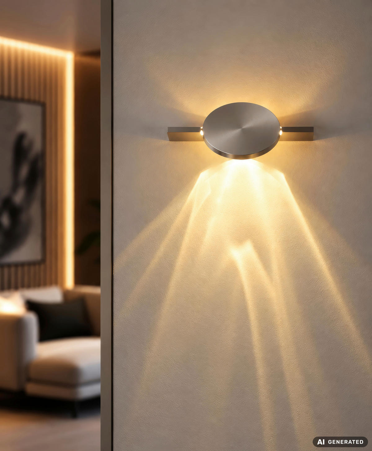 LED-WANDLEUCHTE Jasper 10/28 cm  - Nickelfarben, Design, Metall (10/28cm) - Globo
