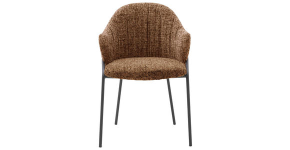 ARMLEHNSTUHL  in beflockt  - Rostfarben/Anthrazit, Design, Textil/Metall (55/84/55cm) - Belluti
