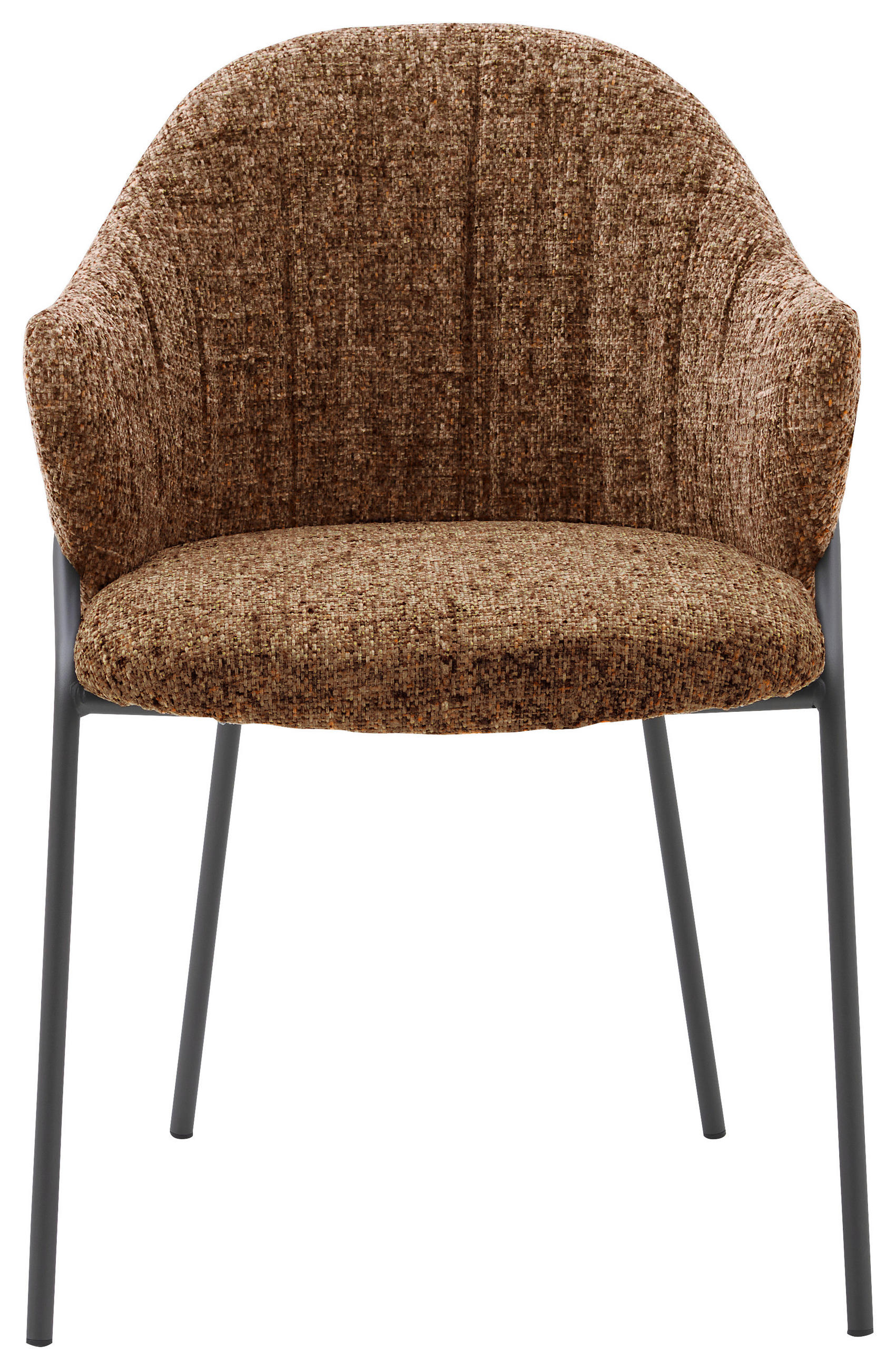 ARMLEHNSTUHL  in beflockt  - Rostfarben/Anthrazit, Design, Textil/Metall (55/84/55cm) - Emilio Belluti