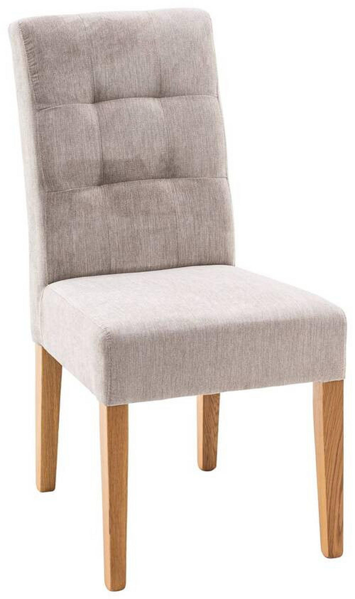 STUHL Webstoff Beige  - Eichefarben/Beige, KONVENTIONELL, Holz/Textil (48/95/61cm) - Carryhome