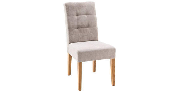 STUHL Webstoff Beige - Eichefarben/Beige, KONVENTIONELL, Holz/Textil (48/95/61cm) - Carryhome