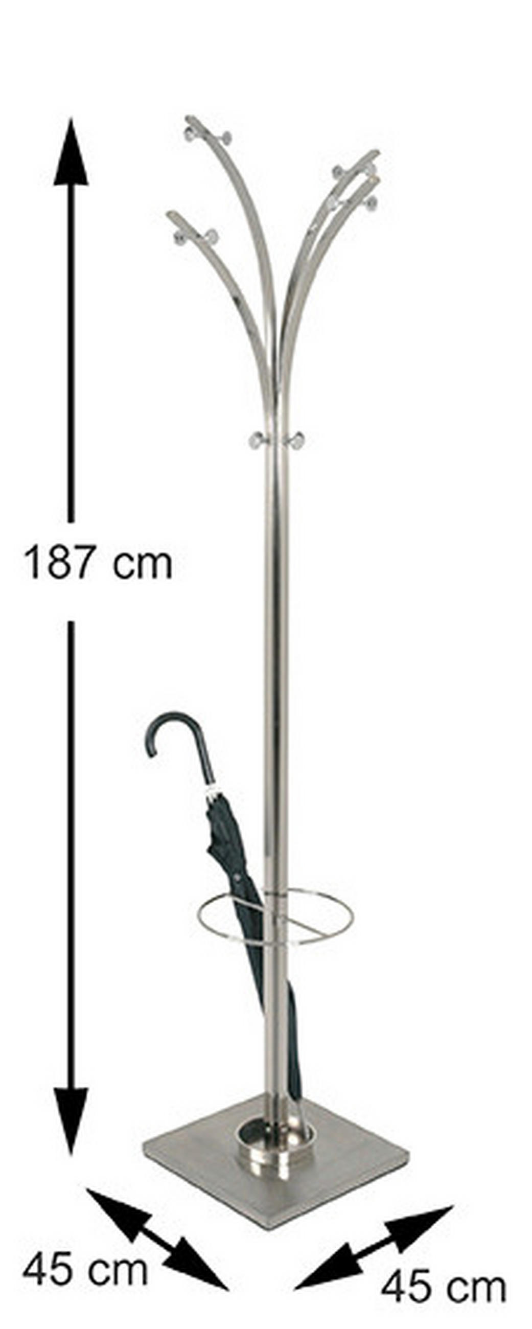 VEŠIAK NA KABÁTY - farba ušľachtilej ocele, Basics, kov (45/187/45cm)