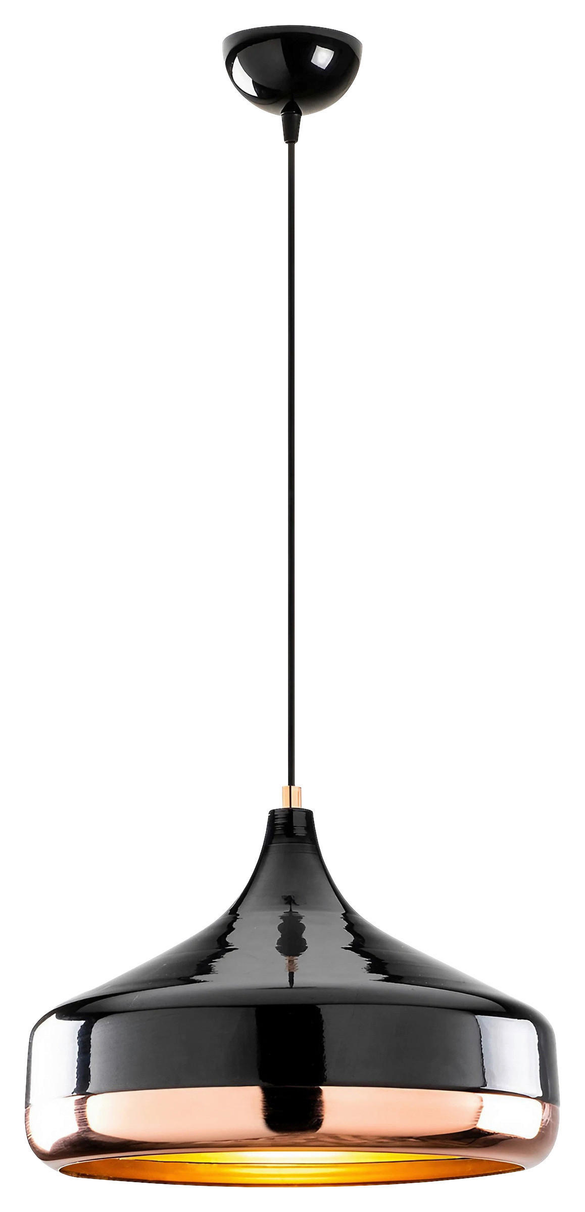 HÄNGELEUCHTE 36/122 cm   - Roségold/Schwarz, Design, Metall (36/122cm) - P & B