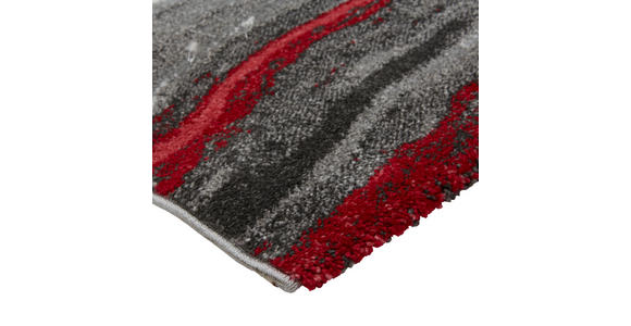Webteppich Rot/Grau Line 80x150 cm - Rot, Basics, Textil (80/150cm) - Ombra