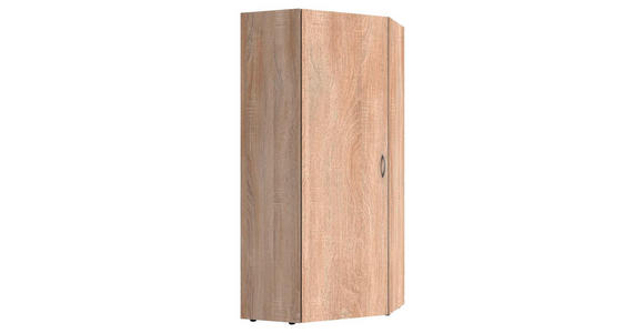 ECKSCHRANK 80/185/80 cm  - Eichefarben/Alufarben, KONVENTIONELL, Holzwerkstoff/Kunststoff (80/185/80cm) - Xora