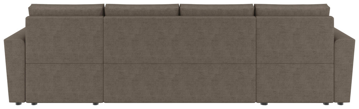 WOHNLANDSCHAFT TERMOLI Taupe Jacquard  - Taupe/Schwarz, Design, Kunststoff/Textil (155/296/155cm) - MID.YOU