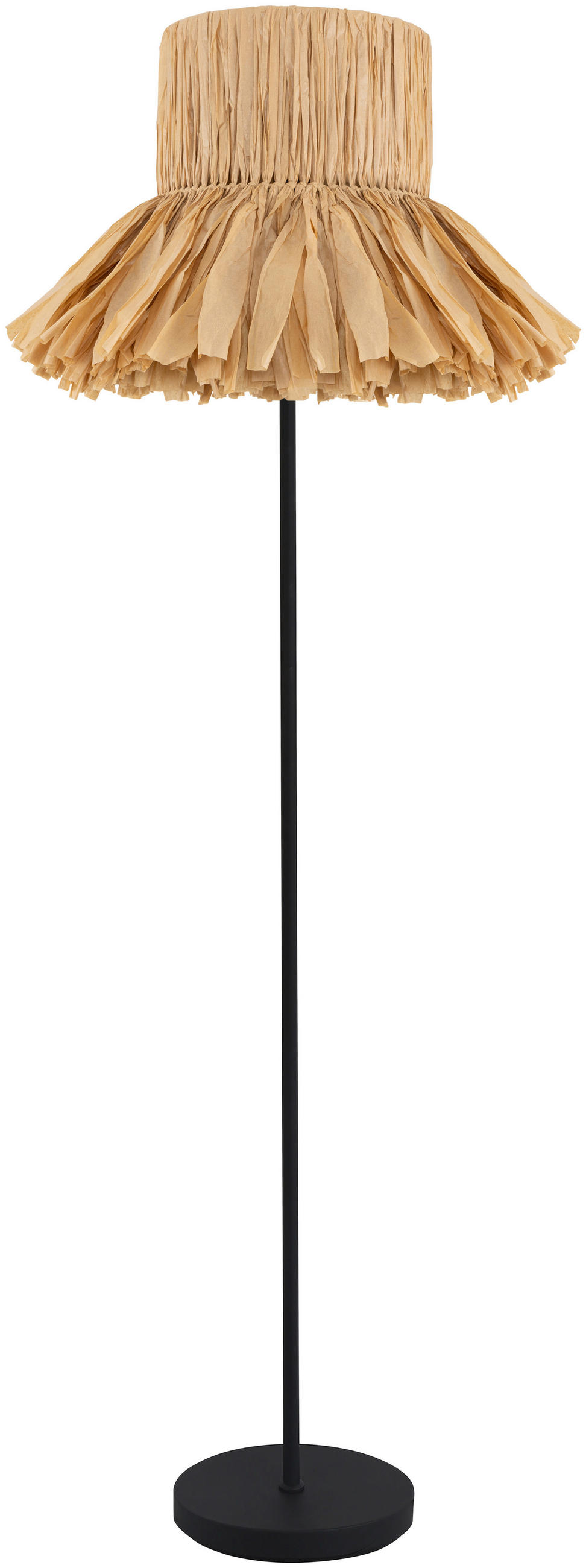 STEHLEUCHTE 50/150 cm    - Schwarz/Naturfarben, Design, Papier/Metall (50/150cm) - Collet's Monde