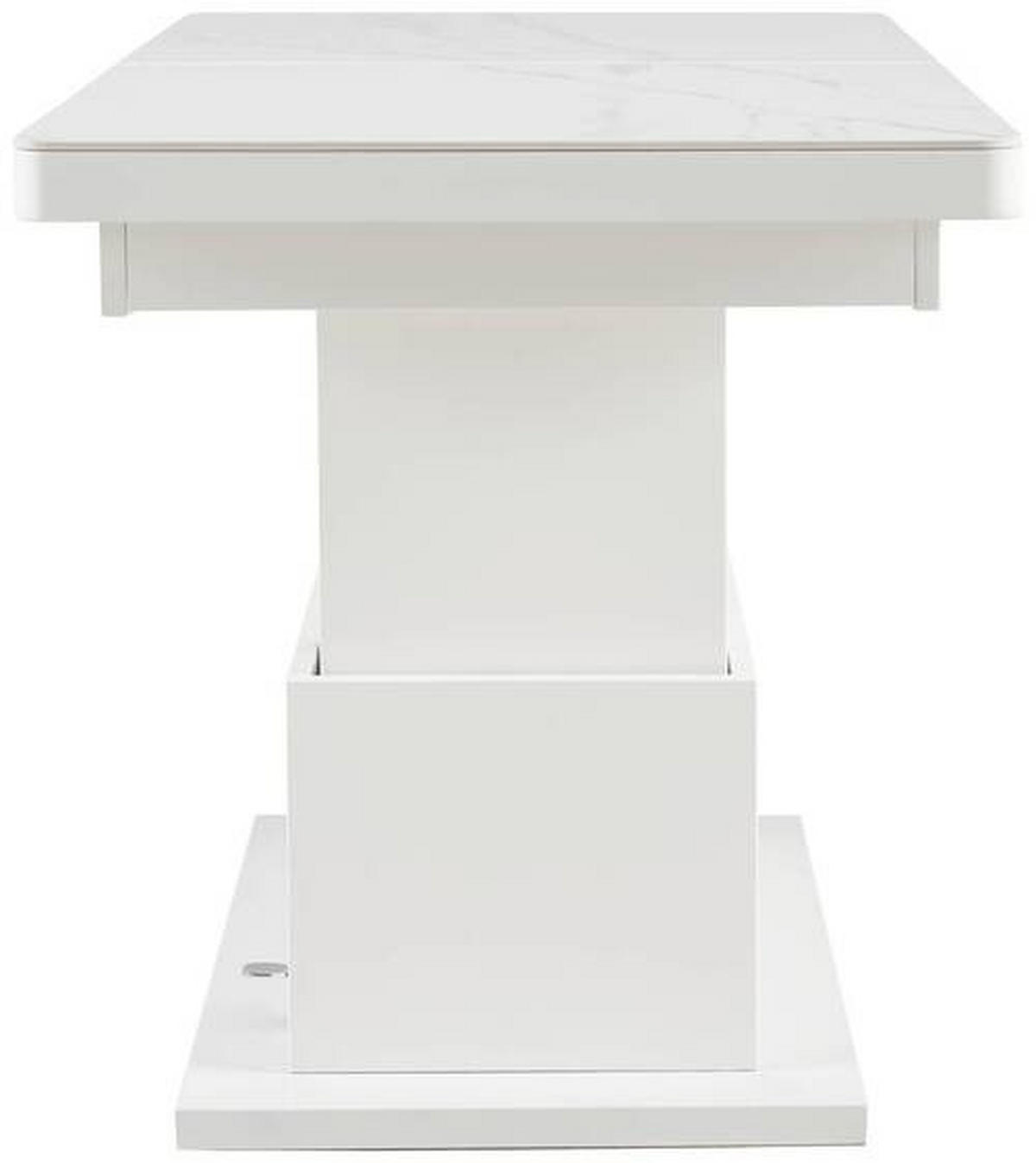 SOFFBORD i metall, keramik 125-150/70/49,5-79 cm  - vit, Design, metall/keramik (125-150/70/49,5-79cm) - Livetastic