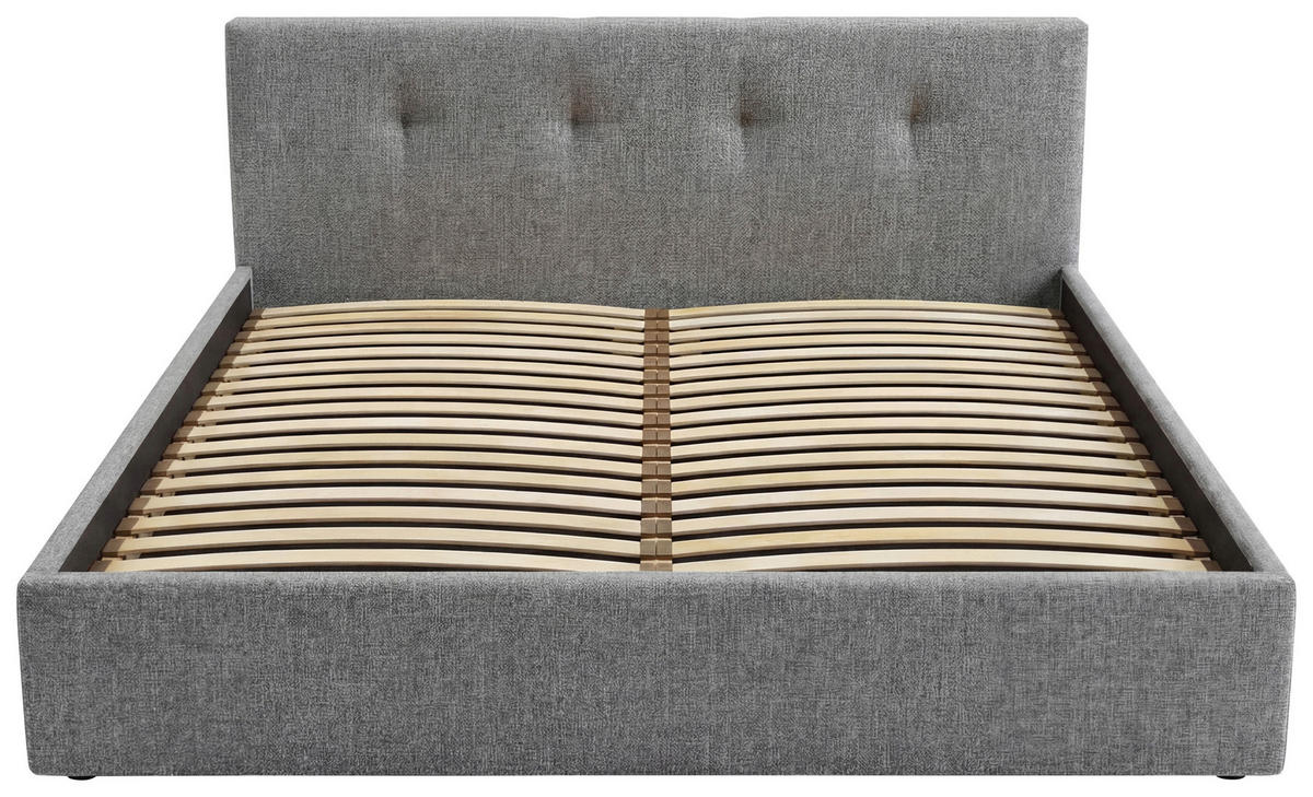 POLSTERBETT Lattenrost, Bettkasten Grau 180/200 cm  - Grau, MODERN, Holz/Textil (180/200cm) - Livetastic
