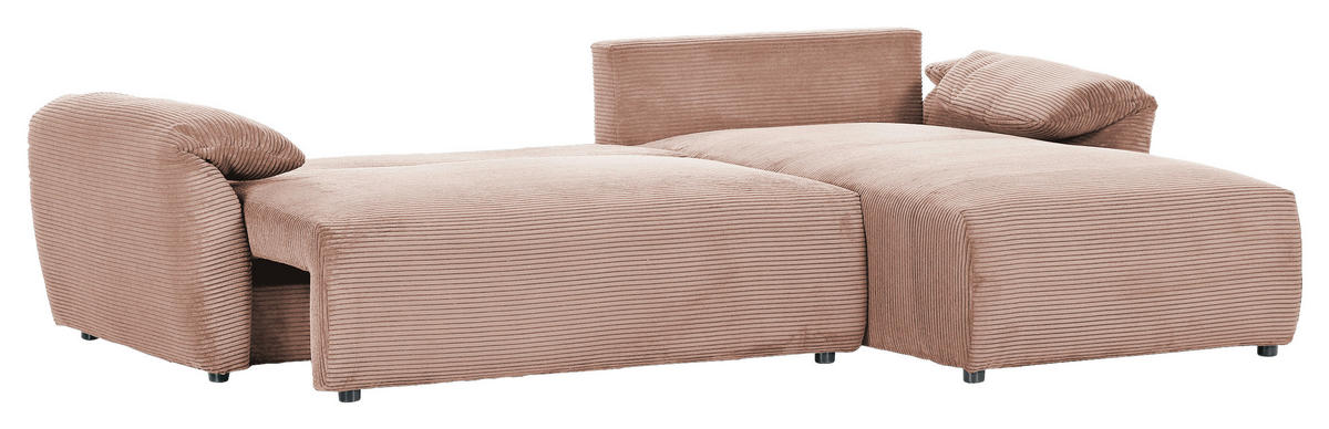 SAROKKANAPÉ textil fáradt rózsaszín  - fáradt rózsaszín/fekete, Konventionell, műanyag/textil (266/180cm) - MID.YOU