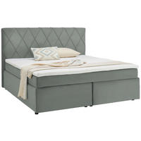 BOXSPRINGBETT 180/200 cm  in Hellgrau  - Hellgrau/Schwarz, Design, Kunststoff/Textil (180/200cm) - Xora