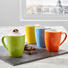 KAFFEEBECHERSET 4-teilig Keramik Porzellan Blau, Gelb, Grün, Rot - Blau/Gelb, Basics, Keramik (300mll) - Homeware