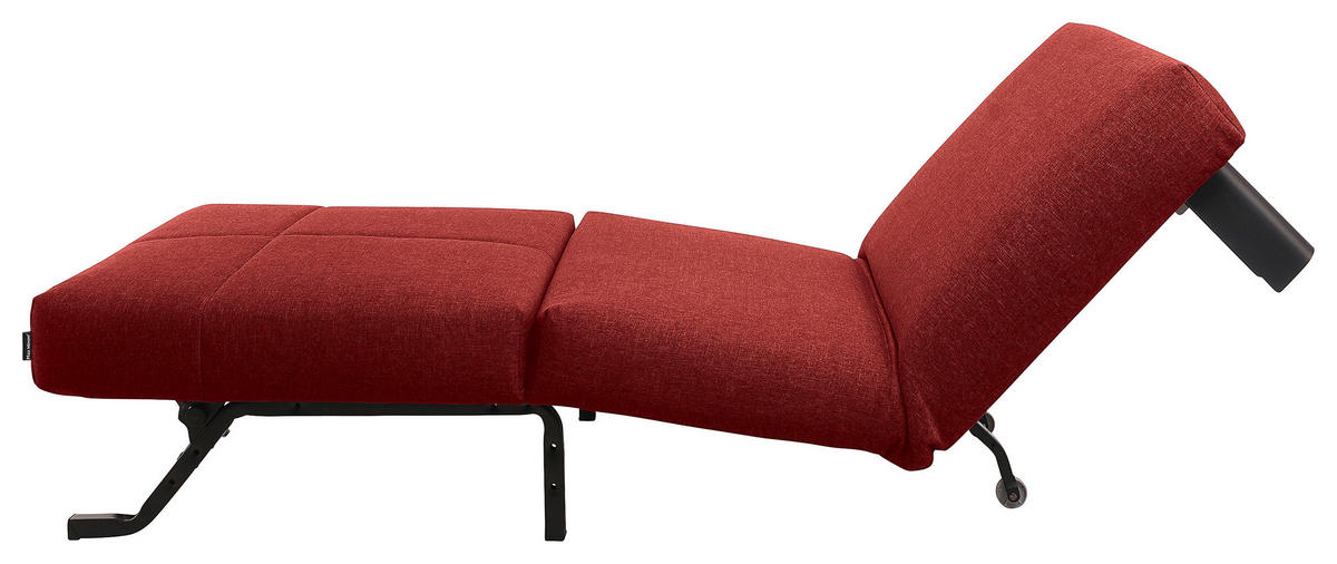 SCHLAFSESSEL Flachgewebe Rot    - Rot/Schwarz, Design, Textil/Metall (85/85/100cm) - Max Winzer