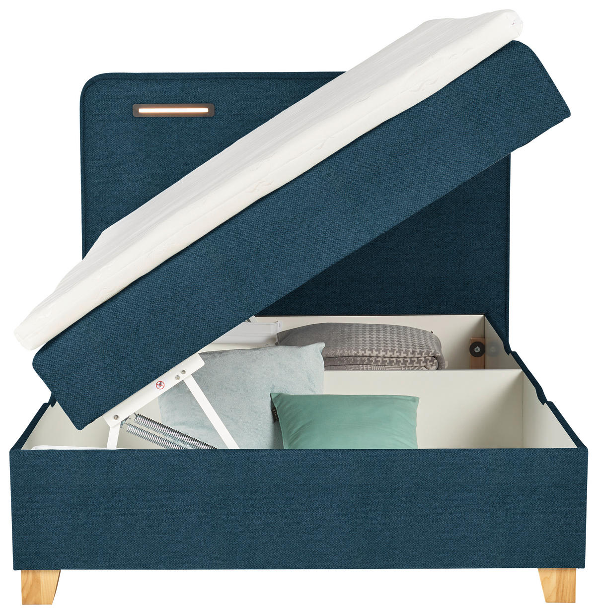 BOXBETT 120/200 cm  in Dunkelblau  - Dunkelblau, Konventionell, Holz/Textil (120/200cm) - Moderano