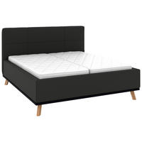 POLSTERBETT 160/200 cm,  in Anthrazit, Matratze, Lattenrost, Bettkasten, H2 + H3 = mittel + fest  - Eichefarben/Anthrazit, Design, Holz/Textil (160/200cm) - Musterring