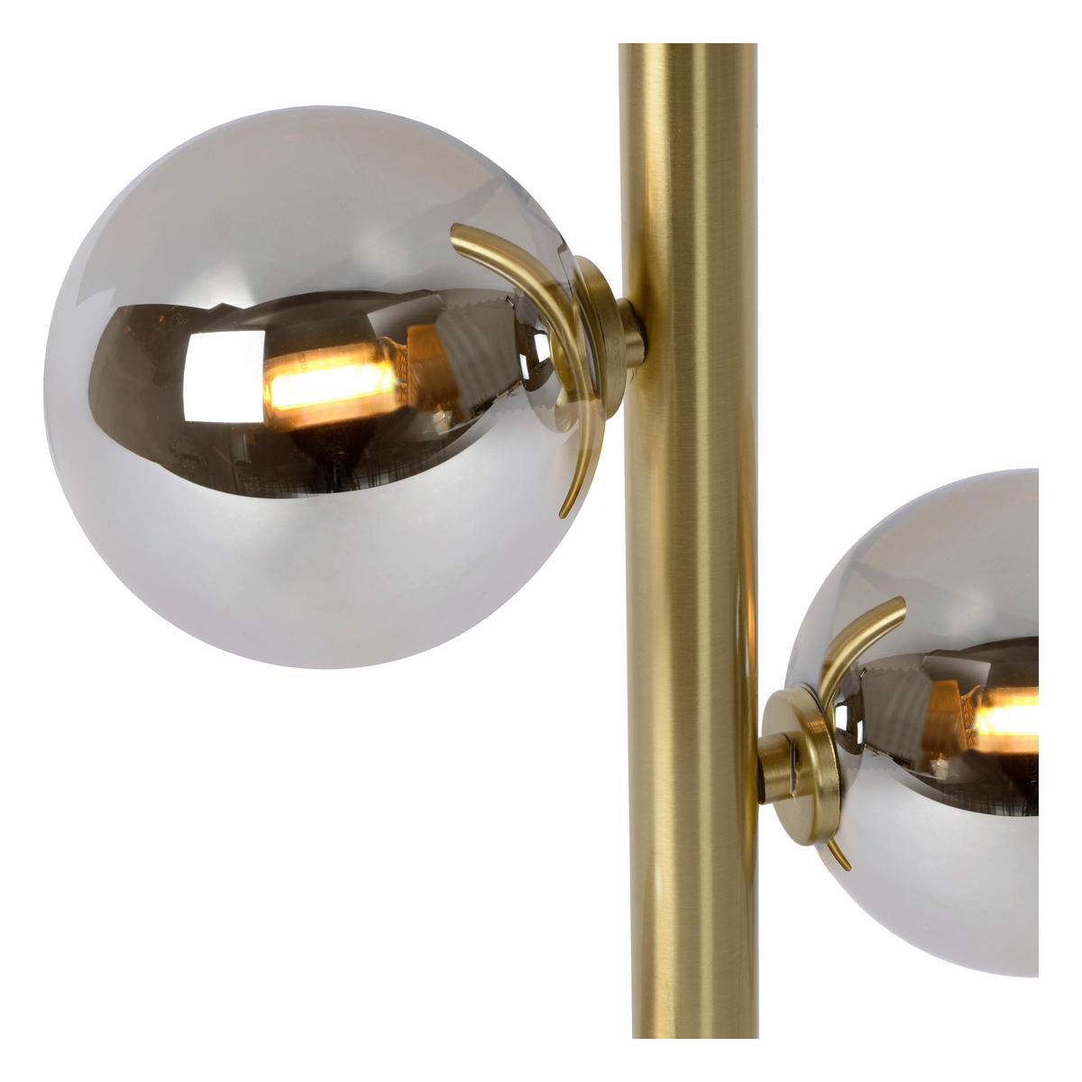 STEHLEUCHTE 26/25/154 cm    - Messingfarben/Hellgrau, Design, Glas/Metall (26/25/154cm) - Lucide