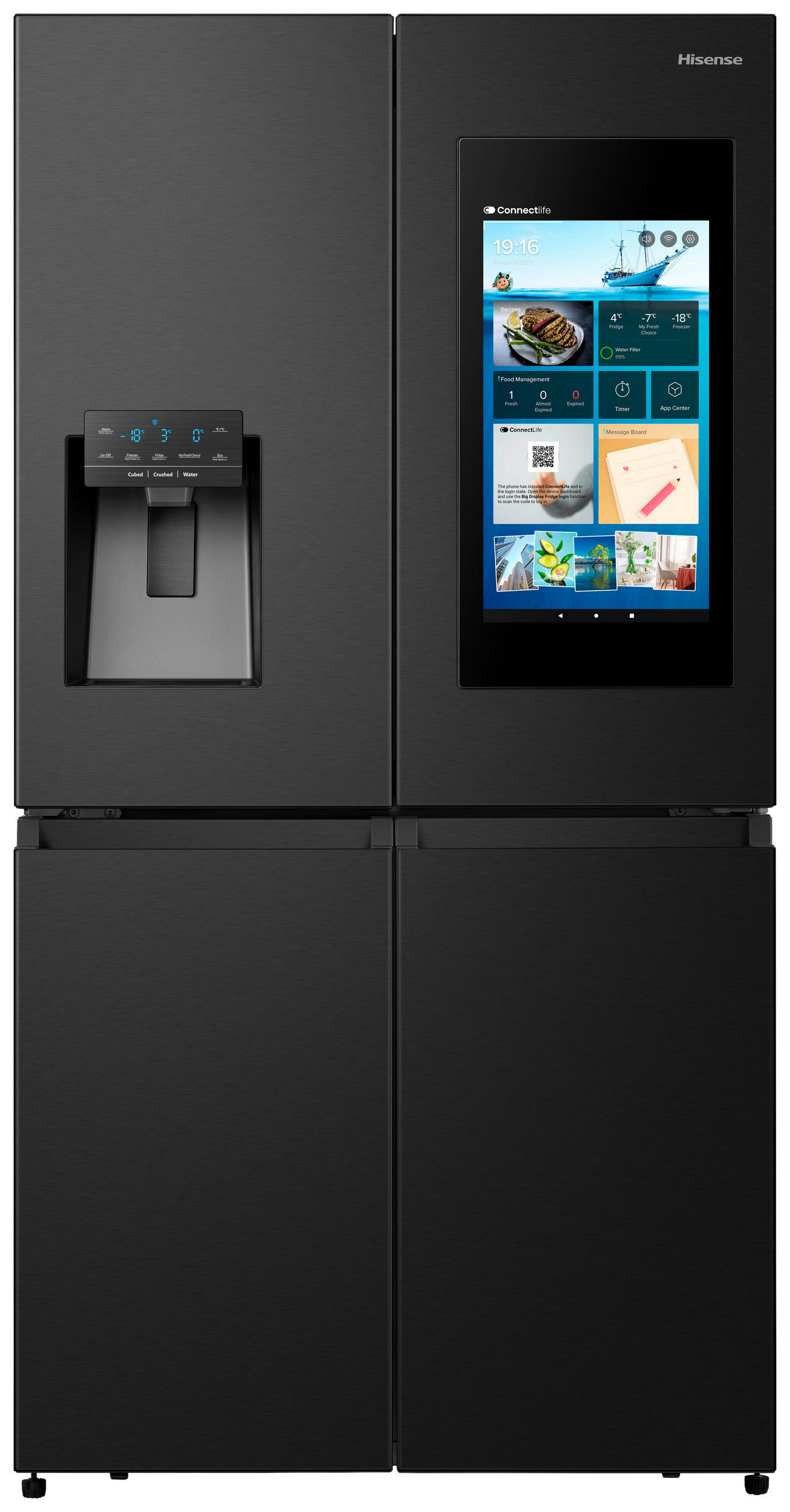 MULTI-DOOR RQ760N4IFE  - Schwarz, Basics, Metall (91,4/178,5/72,5cm) - Hisense