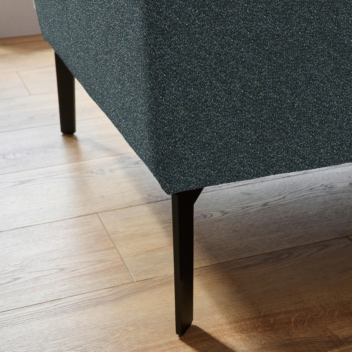 ECKSOFA in Mikrofaser Blaugrau  - Blaugrau/Schwarz, Design, Textil/Metall (273/203cm) - Johann Jakob
