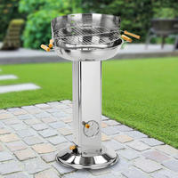 SÄULENGRILL - Edelstahlfarben, Basics, Metall (65/83/43cm)