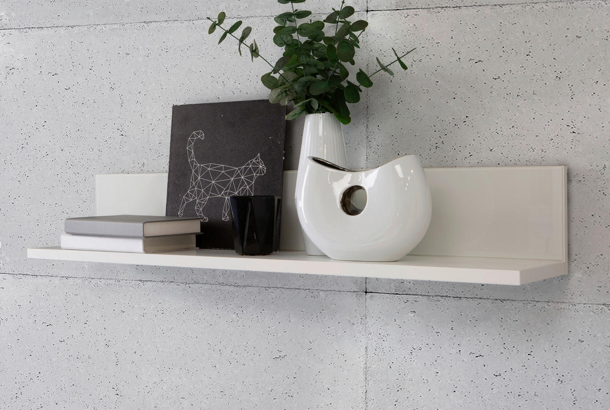 WANDBOARD  109/18/22 cm  - Weiß, Design, Glas/Holzwerkstoff (109/18/22cm) - Hom`in