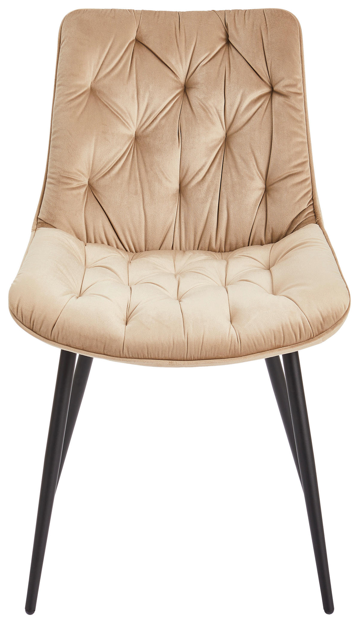 STUHL  in Eisen Samt Holz, Metall, Textil  - Taupe/Schwarz, MODERN, Holz/Textil (52/85/59cm) - Livetastic