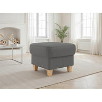 HOCKER PALMERA E Echtleder Mokka  - Eichefarben/Mokka, Basics, Leder/Holz (58/48/58cm) - Sit & More