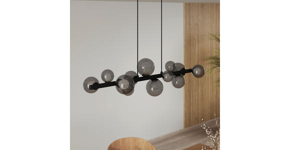 LED-HÄNGELEUCHTE Regulus 95/27/150 cm  - Schwarzbraun, Design, Glas/Metall (95/27/150cm) - Dieter Knoll