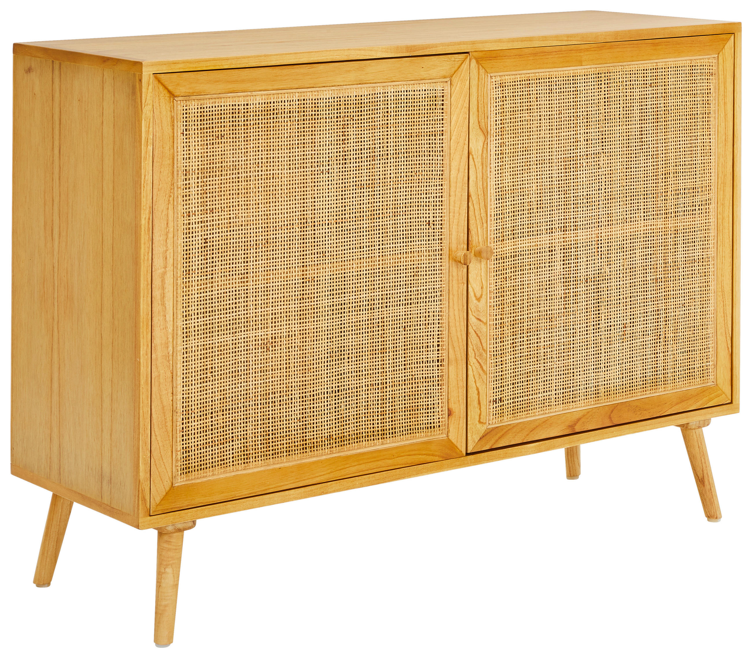 MID.YOU ŠIROKÁ KOMODA, drevo mindi, prírodná farba, svetlohnedá, 120/85/40 cm