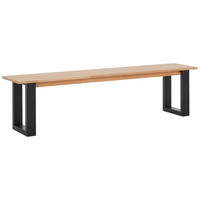 SITZBANK Kernbuche Kernbuche massiv Holz  - Schwarz/Kernbuche, Natur, Holz (180/38/45cm) - Livetastic