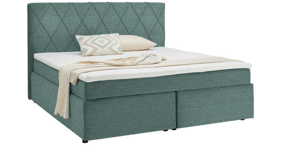 BOXSPRINGBETT 160/200 cm in Türkis - Türkis/Schwarz, Design, Holzwerkstoff/Kunststoff (160/200cm) - Xora