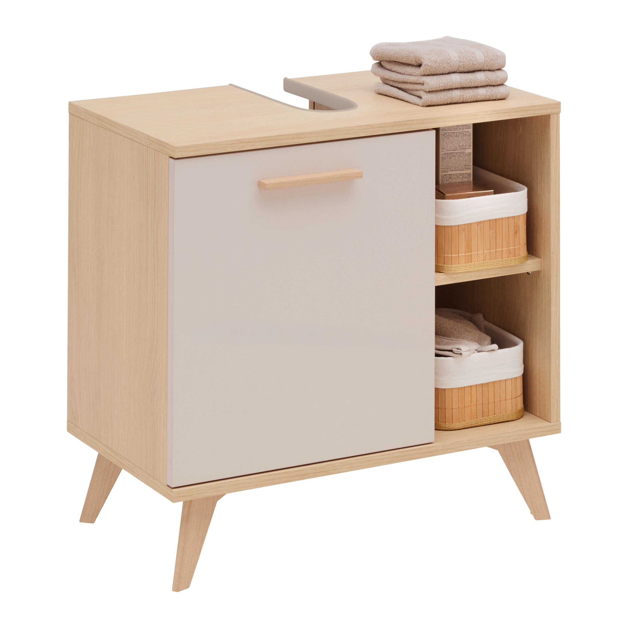 TVÄTTSTÄLLSUNDERSKÅP 60/58/35 cm  - kashmir/ekfärgad, Modern, trämaterial/plast (60/58/35cm) - Best Price