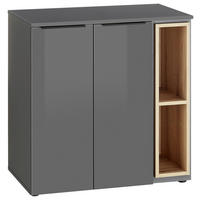 MOSDÓ ALATTI SZEKRÉNY 80/81,5/47 cm  - tölgyfa színű/fekete, Design, műanyag/faalapú anyag (80/81,5/47cm) - home24