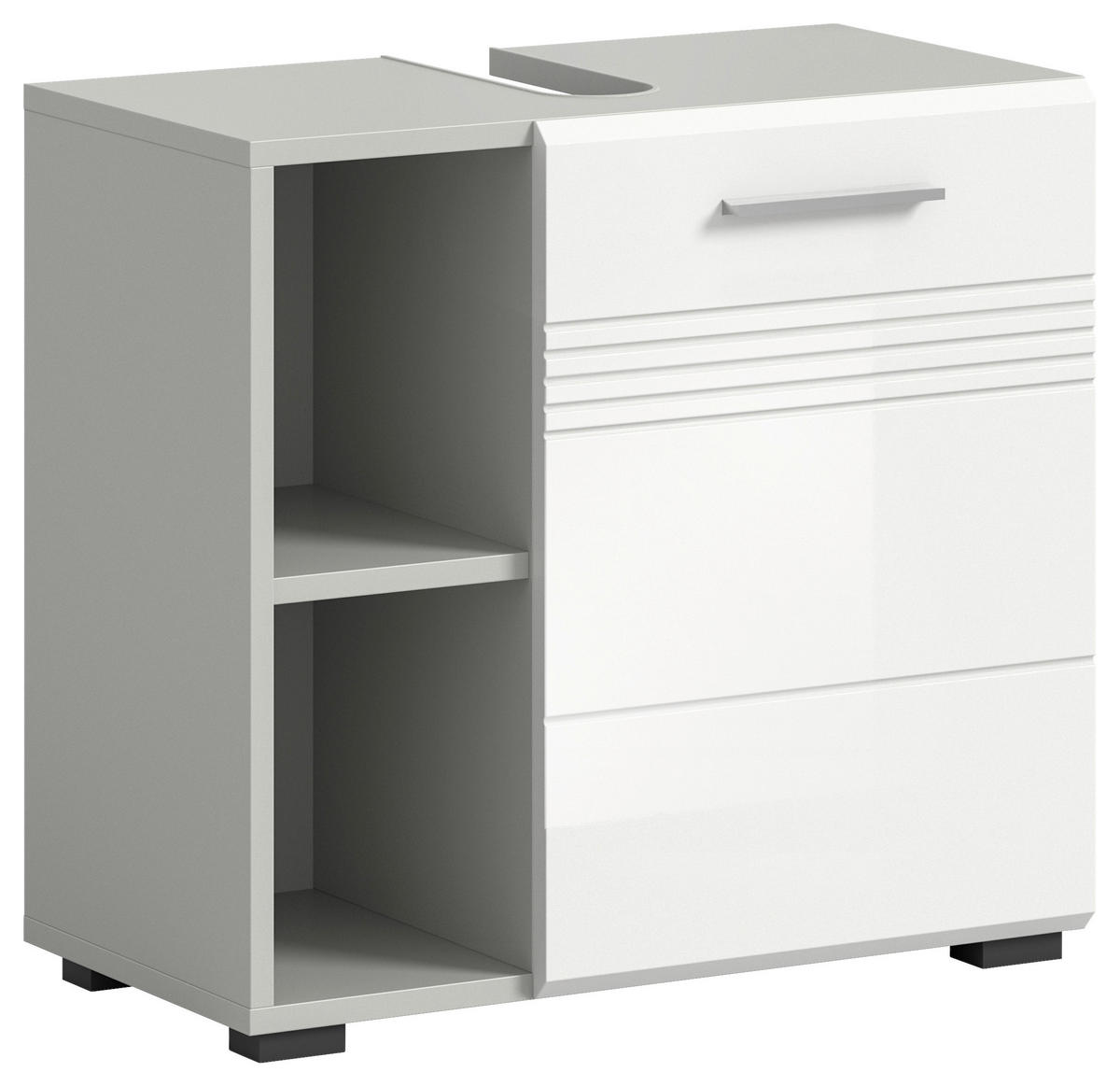 WASCHBECKENUNTERSCHRANK 60/56/32 cm  - Chromfarben/Weiss, Modern, Holzwerkstoff/Kunststoff (60/56/32cm) - MID.YOU