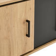 LOWBOARD in 180/56/40 cm - Eichefarben/Schwarz, LIFESTYLE, Holzwerkstoff/Metall (180/56/40cm) - Xora